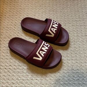 Vans Maroon Slide Sandals